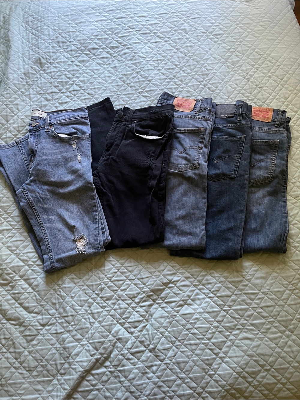 Levi's Boy’s Jeans Pack — Light Blue, Dark Blue & Black Denim